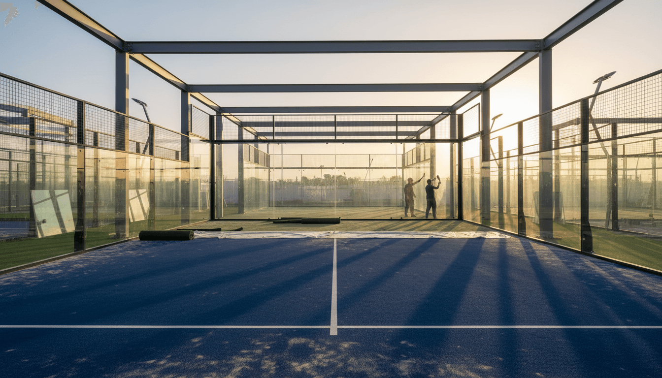 A finished outdoor padel court built by Pro Padel Solutions
